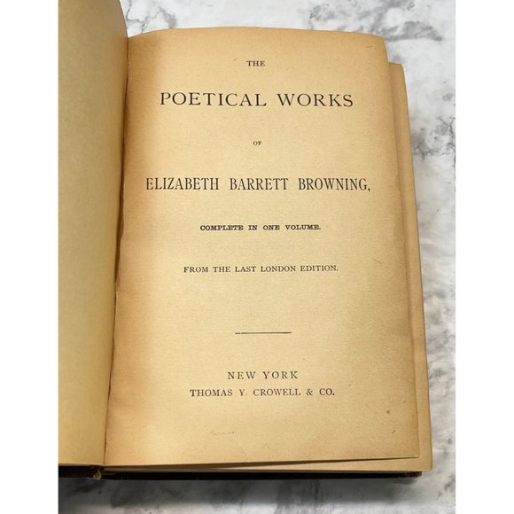 Elizabeth Barrett Browning Complete Poetical Works 19th Century Leather Bound - Picture 2 of 16